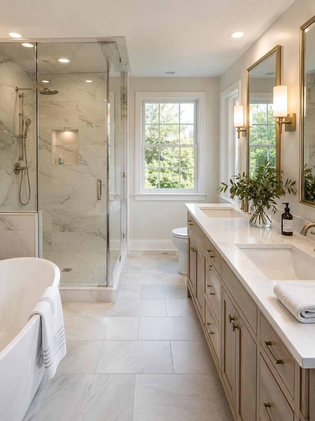 Primary bathroom remodel project in Nashua, New Hampshire